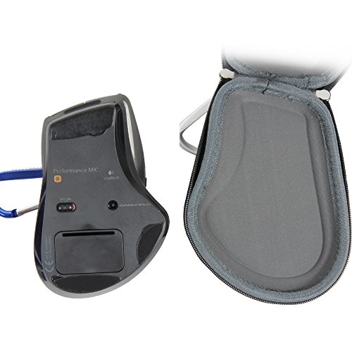 Hermitshell Travel Hart EVA Lagerung Tasche Schutz hülle Etui Tragetasche Beutel Compact Größen und karabiner für Logitech Mouse Maus MX Farbe: schwarz Größe: Performance MX - 5
