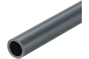 QUARKZMAN Tubo Rígido Redondo de PVC de 6 mm de Diámetro Interno, 8 mm de Diámetro Externo, 8 Pulgadas de Longitud, Color Gris Oscuro de Alta Resistencia para Tuberías de Agua
