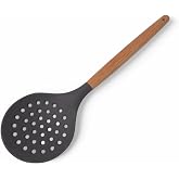 Deconox Bambu Saplı Silikon Kevgir, Bambu Uzun Silikon Geniş Kevgir 27cm 3 Renk Se&ccedil;enekli (SİYAH)