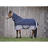 EQUI-THÈME „TYREX 600 D“ Decke, marineblau/grau - Polyfill 300 g, Rückenlänge 125 cm (Gesamtlänge 175 cm)