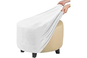 ZEaink Copri Pouf Rotondo Elasticizzato Fodera per Ottomana Copertura Dell'Ottomano Jacquard Copri Poggiapiedi Ottomano Pouf Rotondo Copertura per Poggiapiedi (Color : #5, Size : 50x50x40cm)