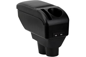 ZENVI Repose-bras Compatible with OPEL Corsa E Accoudoirs 2014-2018 Console Centrale Accoudoir Bicouche Espace Rangement Peut Etre Utilise Comme Coudiere Pour Conducteur（Style fibre carbone）