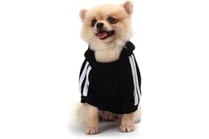 QiCheng&LYS Hunde Hoodie,Kleine Hunde Strickpullover Wintermantel Für Kleine Hunde (Schwarz, S)