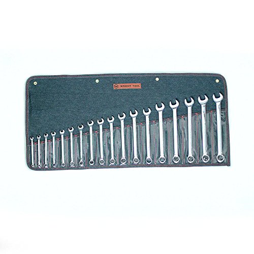 Wright Tool 958 Full Polish Metric Combination Wrenches 7mm - 24mm (18-Piece)