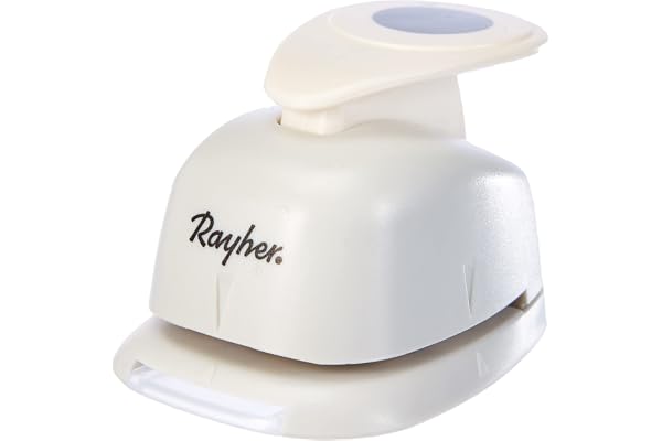 Rayher Perforatrice Fantaisie Rond pour Scrapbooking - Idéal pour les Loisirs Créatifs, Blanc, 2,54cm (1 Zoll)