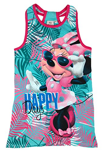 Disney Minnie Mouse Official Girls Summer Dress, Sleeveless Tunic Long Top 100% Cotton 2-8 Years - New 2018