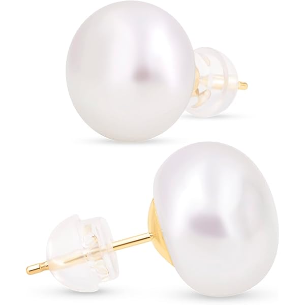 CLEVER SCHMUCK Perlenohrstecker Aus 333er Gold | Weiße Süßwasserperlen 5 Mm | Schlicht & Glänzend Im Schmucketui