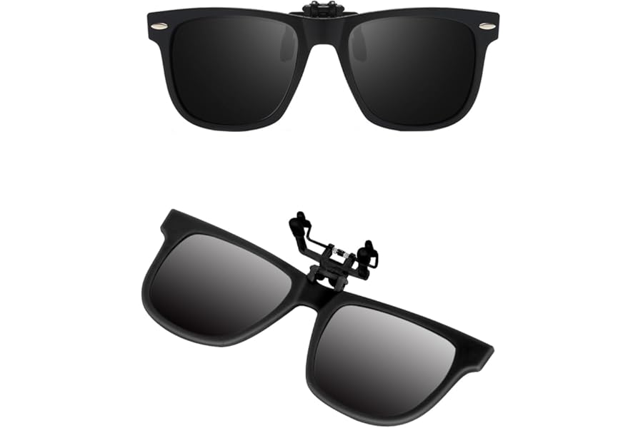 Kids Clip On Sunglasses Polarised Clip-on Sunglasses over Prescription Glasses UV 400 Protection Flip Up Sun Glasses for Boys Girls Children Junior Driving Travelling Outdoor Sport Y9-ETJPJ