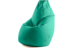 Avalon - Pouf Poltrona Sacco Grande L Jive, Puffo per Sedersi Ergonomico, Pouf a Sacco in Tessuto Antistrappo e Impermeabile, Comoda Poltrona a Sacco Moderna, Made in Italy(80x80x125cm-Verde smeraldo)