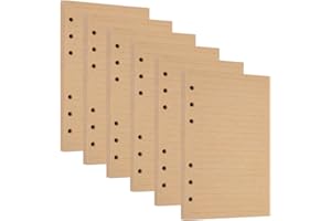 SAIJIAN 6 Confezioni Carta di Ricarica A5 Carta Kraft Foderata 6 Fori Carta per Appunti 270 Fogli/540 Pagine Interne Raccoglitore A5 Nucleo di Ricambio per Quaderno Ricaricabile