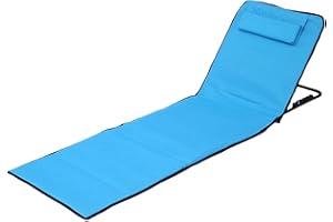 Rianpesn Beach Sun Mat Plegable Ligero Portátil Ajustable Reclinable Para Tomar El Sol,Esterilla Playa Acolchada Con ReposacabezasyBolsillo Trasero Amplio,Tumbona Para Patio Jardín Patio Playa Césped