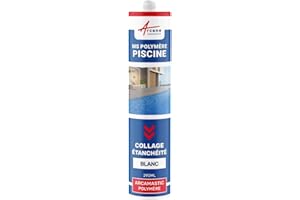 Mastic piscine, colle et étanchéité, pvc, carrelage - 290 ml x 1 Blanc - ARCANE INDUSTRIES