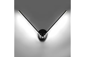 KAWELL 12W Moderno LED Lampada da Parete con Interruttore Interno Applique da Parete LED Lampada da Muro con Bracci Lampada Ruotabili a 300° per Camera da Letto Soggiorno Sfondo Muro Corridoio Scale