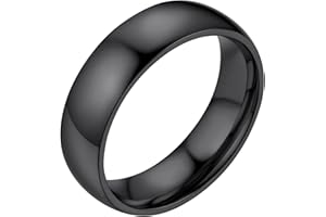 Bestyle Anillos Hombre 6mm Anillos Acero Inoxidable Mujer Anillos para Parejas Anillos de Compromiso Tamaño 14.5-27.5