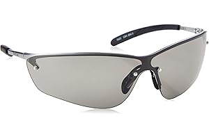 BOLLÉ SAFETY Bolle SILPSF Glasses Metal Frame with Tipgrip PC Anti-Scratch and Fog Lens, Smoke