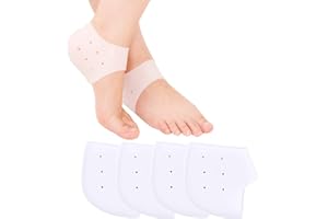 FGXY Lot De 8 Protège-Talons En Gel Pour Fasciite Plantaire, Manches De Talon En Silicone, Tendinite, Chaussette De Talon, Épine Osseuse, Manches De Talon, Pour Soulager La Douleur