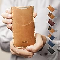 iPhone X 8 7 plus 6 6s + 5 5s 5c SE Hülle Leder Etui Tasche Cover Case personalisiert durch Prägung mit ihrem Namen, Handyschale