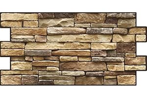 GRACE LTD Paneles de pared de plástico PVC 3D decorativos revestimientos - Pizarra marrón (10 piezas/4.6 m2)