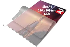 Albyco - Fundas Plastificar MATE A4-2x80 (160) Micras- 100 Piezas- Película de Laminación- Plastificadora, A4 Hojas Plastificar- MATE- Transparente- Laminas para plastificar- Pelicula de laminacion
