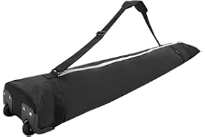 Harilla Ski Bag Snowboard Bag with Wheels Double Rollers Travel Bag with Zipper Shoulder Bag Transport Carrying Bag Ski Equipment Bag