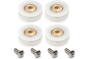 LINWNIL 4 rotelle di ricambio per porta della doccia, scanalate, diametro 19 mm