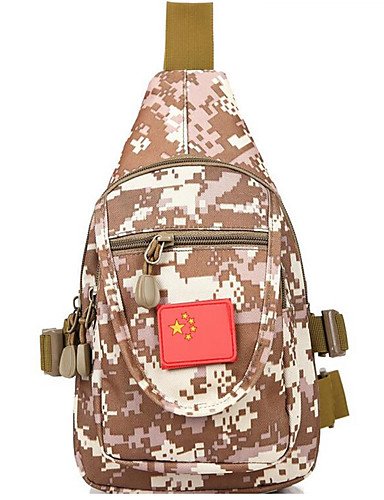 ZQ 2 L Umhängetasche Camping & Wandern Legere Sport Multifunktions Schwarz / Braun 1680D Polyester Other acu color