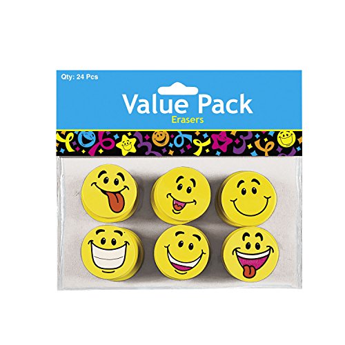 Smiley Radiergummi in 6 Motiven 12 Stück Mitgebsel Gastgeschenke Palandi®