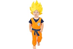 Funidelia | Costume Goku Bebè Dragon Ball per neonati Son Goku, Sfera del drago, Manga - Costume per neonati e accessori per Feste, Carnevale e Halloween - Arancione