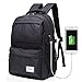 Produktbild Hozee Schulrucksack Rucksack mit usb ladeanschluss und 15.6 Zoll laptopfach für Schule Reise Camping Outdoor Sport -Schwarz