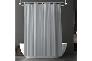 URAQT Cortina de Ducha, 180 X 180cm Cortina Baño Tela Impermeable Antimoho con 12 Anillos, EVA Shower Curtain Lavable, Cortina Bañera para Baño, Ducha, Bañera, Impermeable, Resistente al Moho