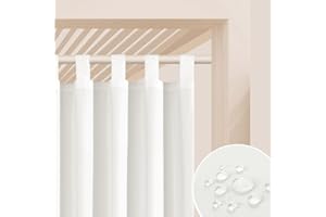 ‎ROOM99 ROOM99 Outdoorvorhäng mit Schlaufen Garden Line 155 x 220 cm Breite x Höhe Outdoor Vorhang wetterfest Wasserdicht Sichtschutz Sonnenschutz Gardinen Garten Winddicht Ecru, 1 Stück