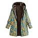 Produktbild TianWlio Jacken Parka Mäntel Herbst Winter Warme Jacken Strickjacken Damen Mäntel Winter Warm Outwear Blumen Mäntel Taschen Mit Kapuze Drucken Weinlese Übergroße Mäntel XXL