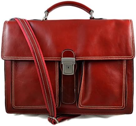 Leather briefcase business bag conference bag satchel office bag shoulder folder shoulder bag men woman executive briefcase red