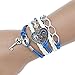 Produktbild blaues Liebes Armband mit Herz und Schlüssel