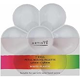 Flower-Shaped Ceramic Watercolor Palette - 3.4 Inch Glazed Paint Mixing Tray