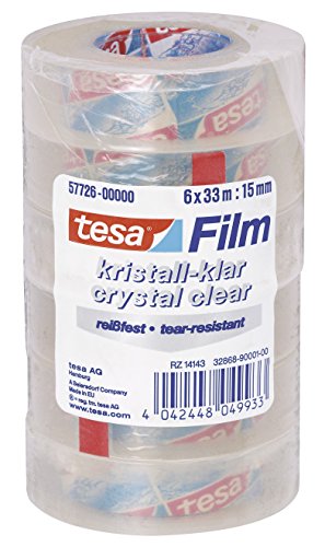 tesafilm, kristall-klar, 33m x 15mm, Vorteilspack mit 6 Rollen