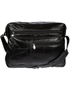 Christian Wippermann Arbeitstasche Umhängetasche Leder Patchleder schwarz