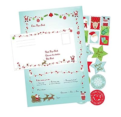 MegaCrea DIY Set de Papier à Lettre pour Le Père Noël 6 pièces