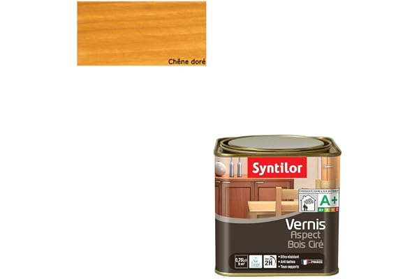 Syntilor - Vernis Aspect Bois Chêne Doré Ciré 0,75L