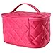 Discoball Lady Women Cosmetic Makeup Toiletry Travel Wash Bag Holder Mirror Case Organizer(Rose Red grid pattern design)