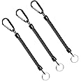 Stretchy Spiral Keyring Spiral Keychain - 3Pcs Stretchy Spiral Keyring with D Metal Carabiner Clip, Plastic Keychain Spring Key Holder Extending Retractable,for Keys Wallet Phone Backpack Fishing Tool
