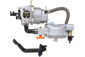 JOYZAN LPG Generator Dual Fuel Carburetor, NG Conversion Kit for Portable Gasoline Carburetor with Manual Choke Gasket Spacer Insulator Motors Choking Coil Water Pump Air Filter Replacement Hand Tool