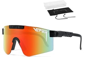 FouncY Occhiali da sole polarizzati sportivi P-V da uomo Montatura da ciclismo Occhiali da sole sportivi, occhiali da sole con occhiali, borse per occhiali e occhiali, gambe,