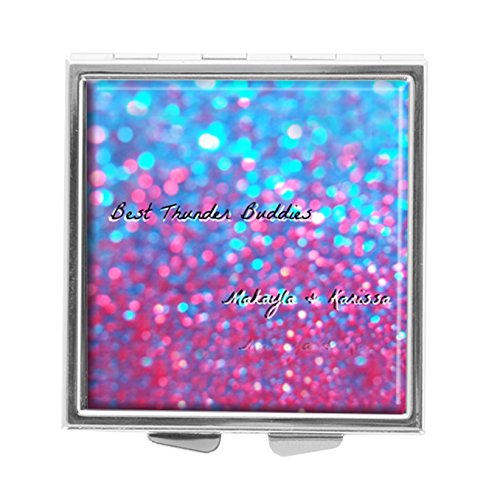 Preisvergleich Produktbild Youroom Pillendose, glitzernd, Mehrfarbig, personalisierbar, quadratisch