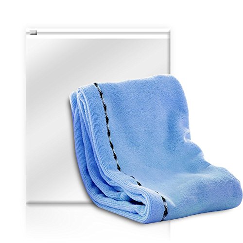 Jack & Rose Haar Turban Haartrockentuch Handtuch Kopftuch Duschhauben Haarpunzel Zuknöpfen saugfähigen Tuch Leichte Mikrofaser weiche Faser 60 * 25 cm Blau - 6