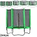 Produktbild Premium Trampolin neongrün 183 244 305 366 427cm mit Netz Sicherheitsnetz Gartentrampolin für Kinder (244)