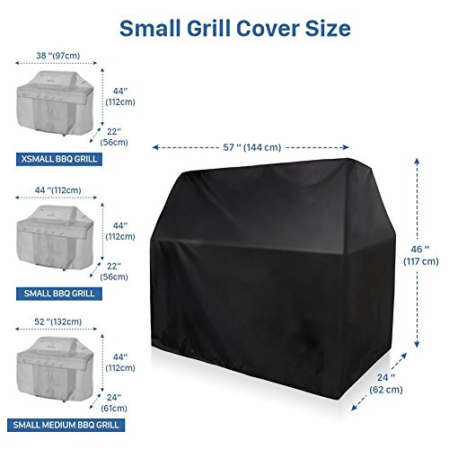 QMQ Grillabdeckung Grill Abdeckhaube Gasgrill Holzkohlengrill Schutzhülle Abdeckhaube Haube, 145 x 61 x 117cm - 3