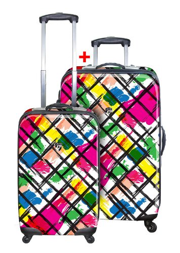 ... 20 Euro Rabatt ... PREMIUM DESIGNER Hartschalen Kofferset 2 tlg. - Heys Novus Art Brush Strokes - Handgepäck + Trolley mit 4 Rollen Gross Brush Strokes