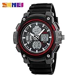 Easy Go Shopping Herrenuhr Wasserdichte Persönlichkeit Elektronische Uhr Große Zifferblatt Multi-Funktion Männliche Student Sportuhr (Color : 5)