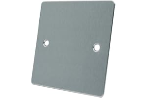 AET FSC1GBP Single 1-Gang Satin Chrome Flat Electrical Blanking Plate